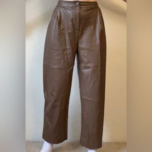 Oak and Fort vegan leather wide leg pant